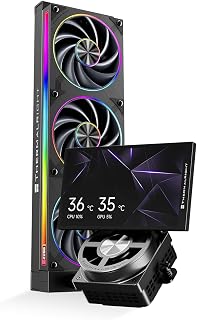 Thermalright Dynamic Vision Pro 360 ARGB Black-360mm AIO CPU Liquid Cooler | 5.5’’Square LCD Display for Images,Magnetic Suction High-Performance Pump for 960x540 Resolution with Embedded Fan