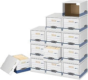 Bankers Box 0162601 File/Cube Box Shell, Legal/Letter, 12 x 15 x 10, White/Blue