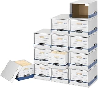 Bankers Box 0162601 File/Cube Box Shell, Legal/Letter, 12 x 15 x 10, White/Blue