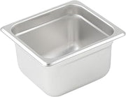 Winco 3.3 qt 4" 1/6 Size Deep Stainless Steel Steam Table Pan, Anti-Jam