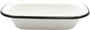 Enamelware Collection Serving Pan by Tablecraft – 9.375" L x 7" W x 2" H, 30.0 ounces, Vitreous Porcelain Enmel Coated Steel, White, Model 80014