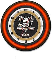 Holland Bar Stool Clk19BKAnaDks NHL 19 in. Dia. Anaheim Ducks Double Neon Wall Clock Black