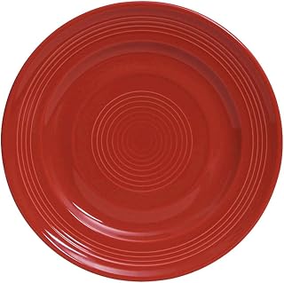 Tuxton China CQA-074 Plate, 7-1/2" Diameter, Round, Wide Rim, Microwave and Dishwasher Safe, Oven Proof, Fully Vitrified, Ceramic, Concentrix, Cayenne, Pack of 24
