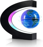 Flagest Magnetic Levitation Floating Globe, Levitating C Shape Globe with LED Lights for Education Home Office Desk Bookshelf Decor, Holiday Anniversary Creative Gift(3.3 Inches)