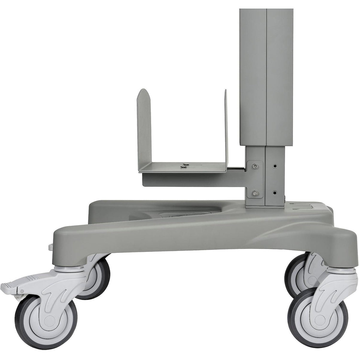 Height Adjustable Mobile Sit-Stand Computer Workstation by Global Industrial – Metal/Plastic, Gray, Model 695436
