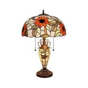 CH3T617OF16-DT3 Double Lit Table Lamp by Chloe Lighting – exact color of each glass piece may vary due to handcrafted nature