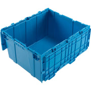 Plastic Distribution Container With Hinged Lid by Global Industrial – 24"L x 21"W x 12.5"H, 2.4 cubic_feet, Plastic, Blue, Model DC2420-12BLUE