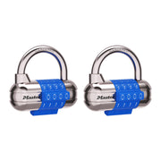 Resettable Combination Padlock by Master Lock – 2 Pack, Metal, Blue, Pack of 2, Model 1523BLUEC2