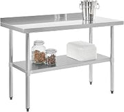 Global Industrial 30" W x 30" D x 35" H 18 Ga. 430 SS Workbench with 2" Backsplash Galvanized Legs & Undershelf