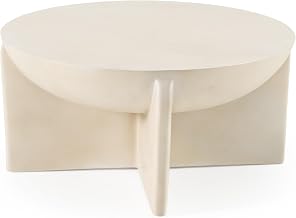 Elsa - Modern Oyster Concrete Round Coffee Table