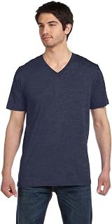 BELLA+CANVAS Bella + Canvas Unisex Jersey Short-Sleeve V-Neck T-Shirt, Large, HEATHER NAVY