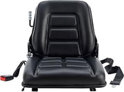 Universal Adjustable Forklift Seat with Suspension by Global Industrial – PVC Leather, Black, Model YY01