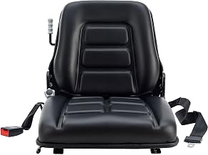 Universal Adjustable Forklift Seat with Suspension by Global Industrial – PVC Leather, Black, Model YY01