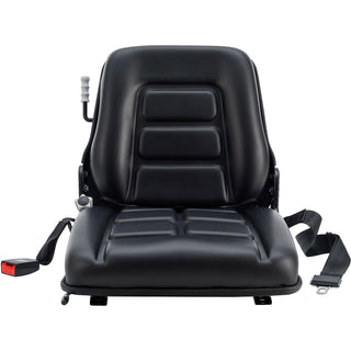 Universal Adjustable Forklift Seat with Suspension by Global Industrial – PVC Leather, Black, Model YY01