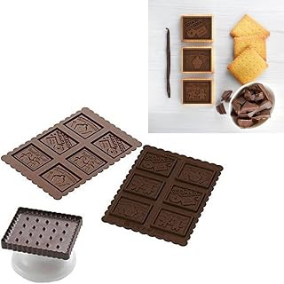 Silikomart Kit for Preparing Biscuits Topped with Chocolate, Brown and White