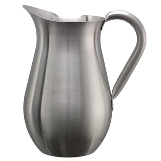 Bell Pitcher by Service Ideas – 67.6 Ounces, 2.0 liters, Stainless Steel, Without Ice Guard, Model WPB2BSNG