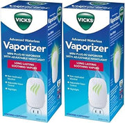 Vicks Advanced Soothing Vapors Mini Waterless Vaporizer With Nightlight, V1750, Pack of 2