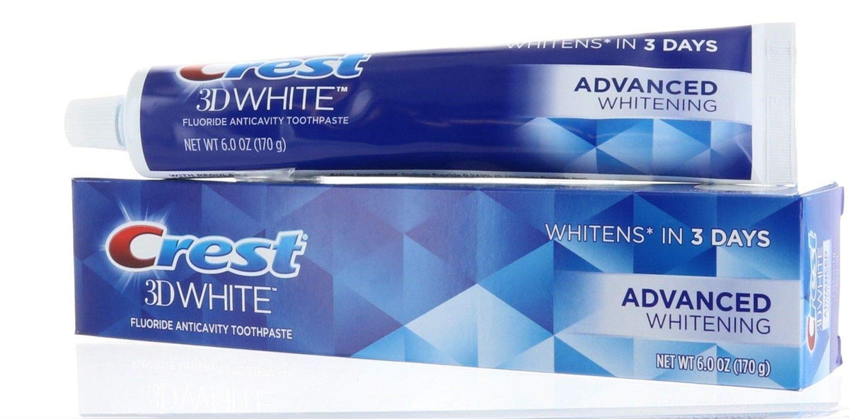 3D White Advanced Whitening Fluoride Toothpaste by Crest – 6 Ounce (Pack of 5), Pack of 5, Model 44-QDGF-GL5G