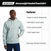 Unisex Super Heavyweight Pullover Hooded Sweatshirt Dark Green by SPORT-TEK – Medium, Cotton, Dark Green, Model 449063