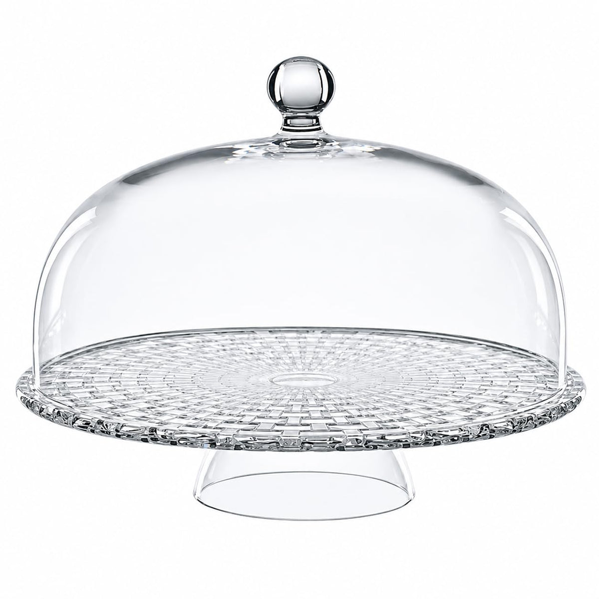 Bossa Nova Footed Cake Plate with Dome by Nachtmann – One Size, Crystal, Clear, Model 0099528-0