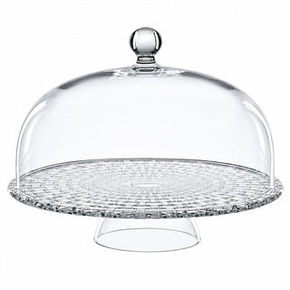Bossa Nova Footed Cake Plate with Dome by Nachtmann – One Size, Crystal, Clear, Model 0099528-0
