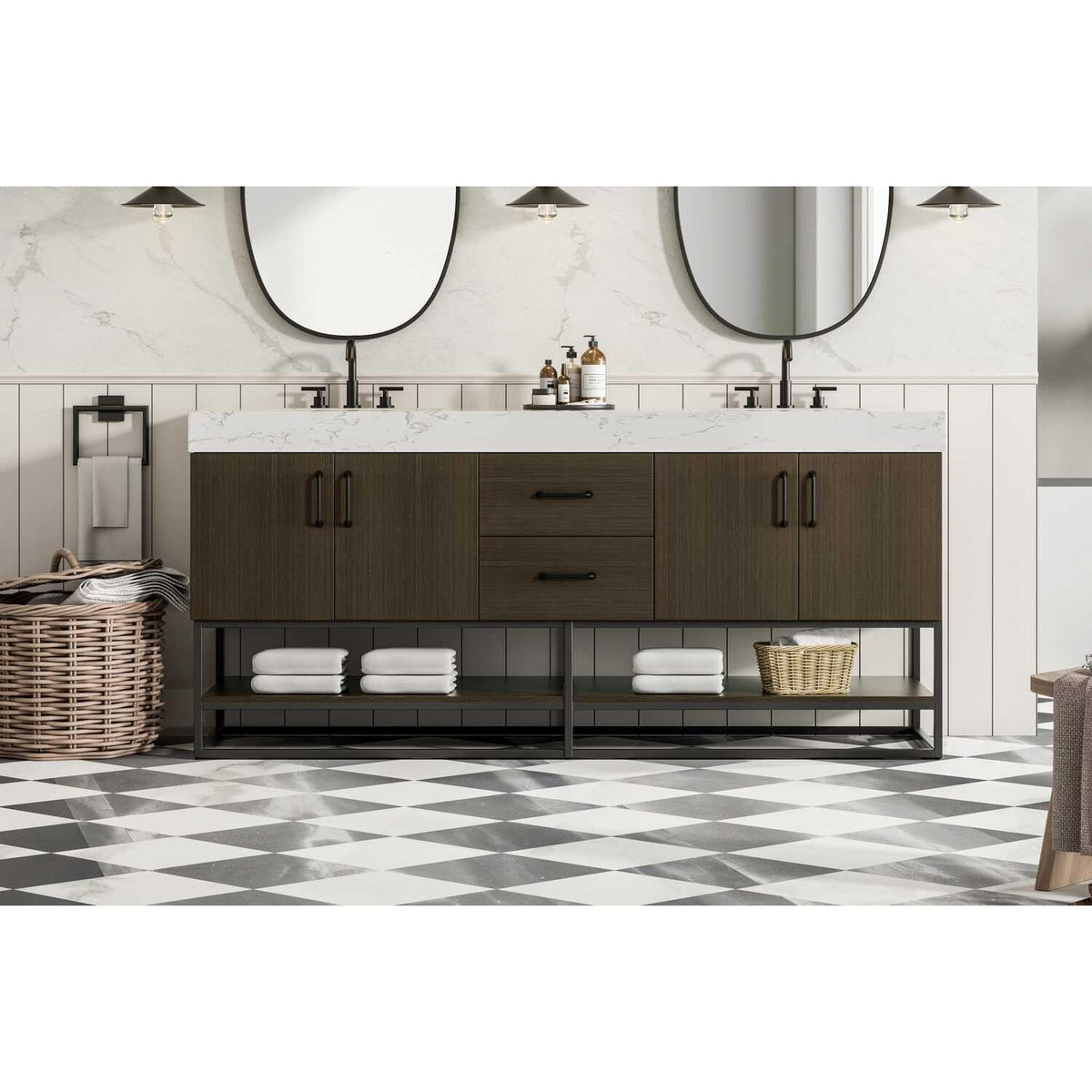 Caroline Bathroom Vanity Mocha Brown by Lighting Design – Wood, Mocha Brown, Model 5608963