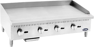 Commercial Natural Gas Griddle, Cook Rite Heavy Duty Stainless Steel Flat Top Countertop Restaurant Griddle Grill 48" - 120,000 BTU
