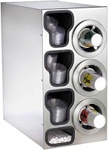 Dispense-Rite CTC-C-3RSS Countertop Cup Dispensing Cabinet, (3) ADJ-2F Built-In Lid And Straw Organizer, 8 oz. to 44 oz. Cups And Lids, Stainless Steel, 25-3/8" H x 13" W x 23" D