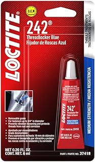 Loctite 242 Threadlocker for Automotive: High-Temp, Medium-Strength, Anaerobic | Blue, 6mL Tube (PN: 37418 - 487229)