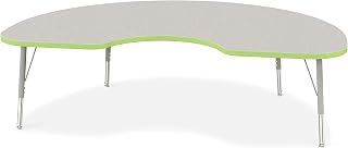 Jonti-Craft Berries 6423JCE130 Kidney Activity Table - 48" X 72", E-Height - Freckled Gray/Key Lime/Gray