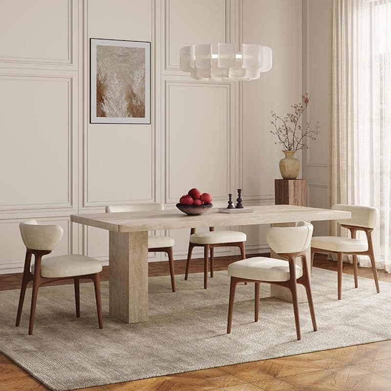 Mesa De Jantar Rock Plate Dining Table Modern Simple Rectangular Home Small Apartment Diner Table by JOYNOW – 200x90x75CM, One Color, Model 8524