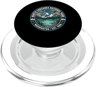 North Cascades National Park Washington Vintage Badge PopSockets PopGrip for MagSafe