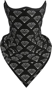 Men Women Black Diamond Pattern Neck Gaiters Mask Balaclava Bandana Sun Protection Multicolor