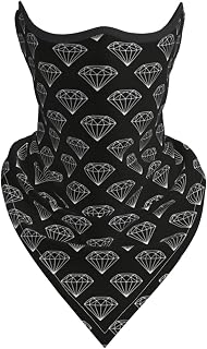 Men Women Black Diamond Pattern Neck Gaiters Mask Balaclava Bandana Sun Protection Multicolor