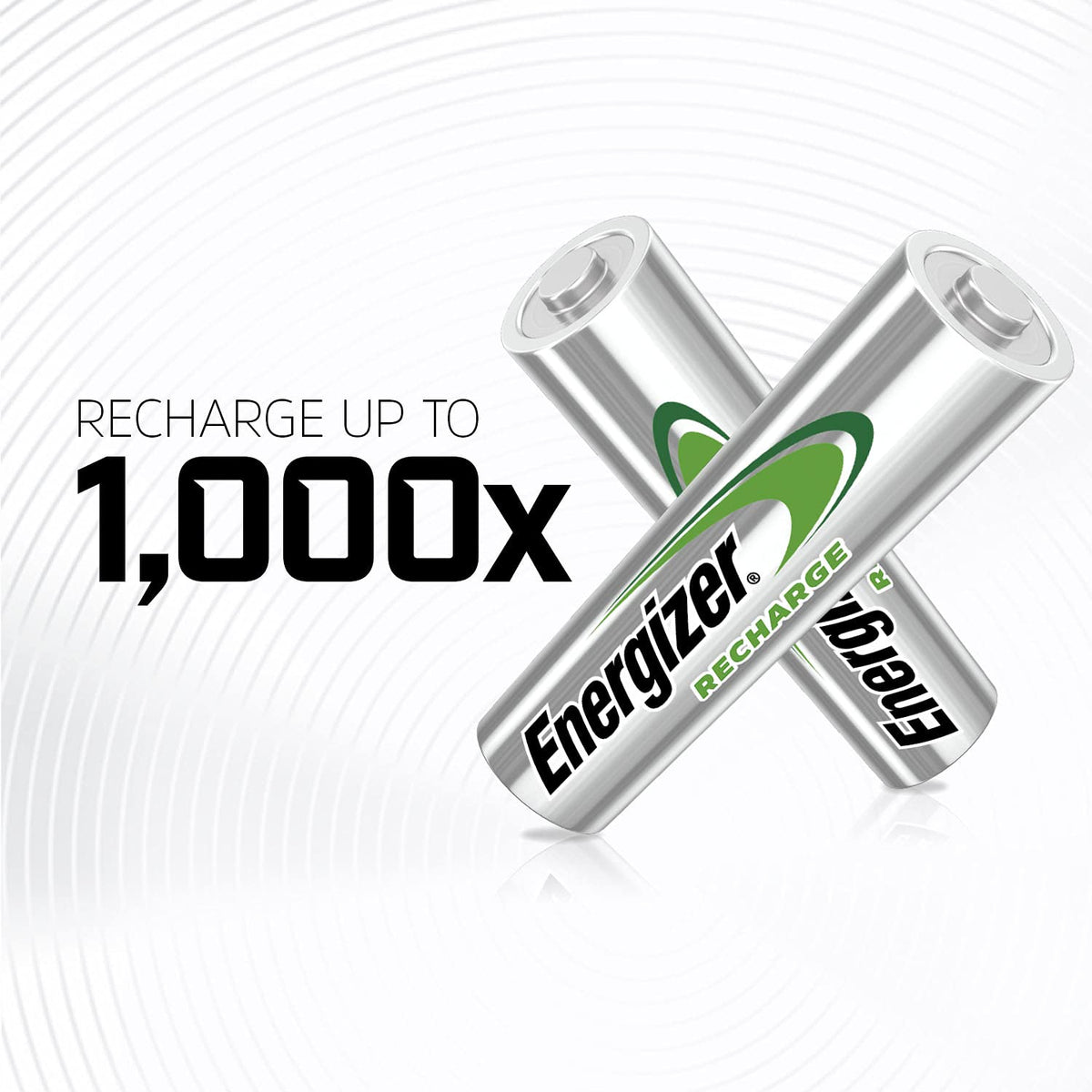 Rechargeable AA Batteries by Energizer – 4 count, Silver, Pack of 4, Model E001170607