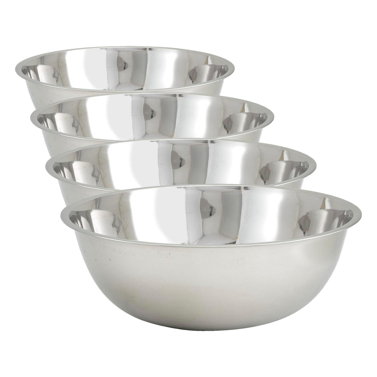 Winco Solid / 20 Quart (Pack of 4) / Economy Mixing Bowls