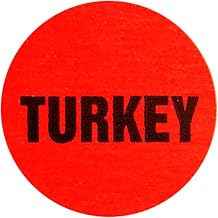 Turkey Label Red Deli Dot Packaging Labels Black Imprint- 1"Dia 1000 Per Roll