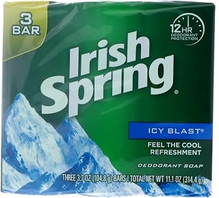 Icy Blast Deodorant Soap By Irish Spring 3.75oz, 3 Count Pack of 18