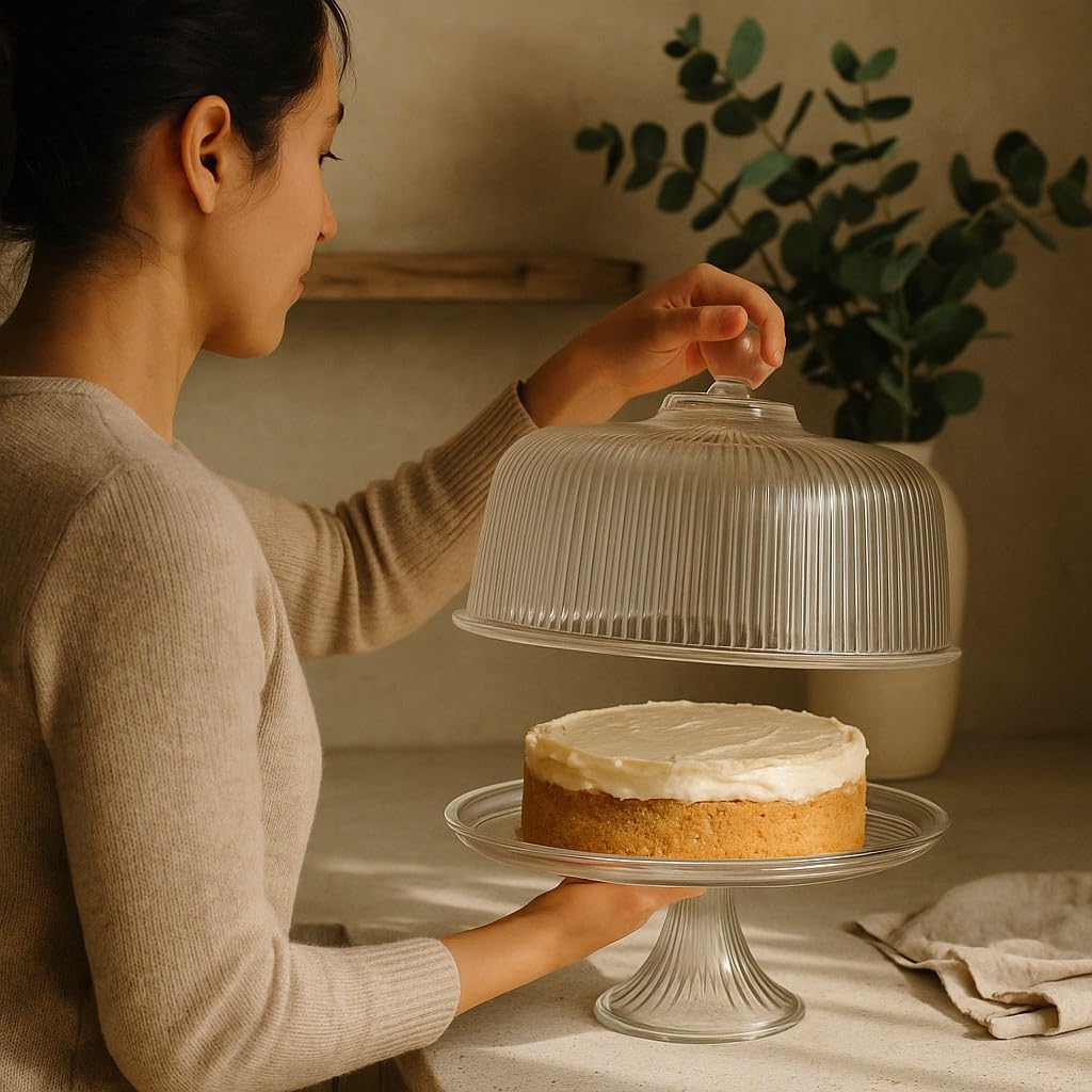 Monaco Cake Set by Anchor Hocking – Standard, 1.9 liters, Glass, Clear, Model 86031L13