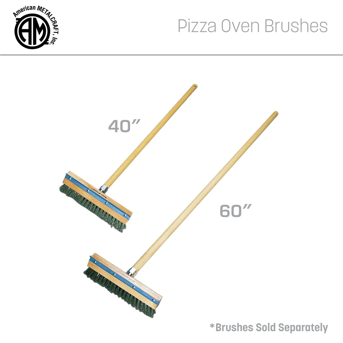 Inc. American Metalcraft Wood Handle Oven Brush, Aluminum-Threaded Tip, 40-Inch Handle, Brown – 40-inch, Wood, brown, Model 1597
