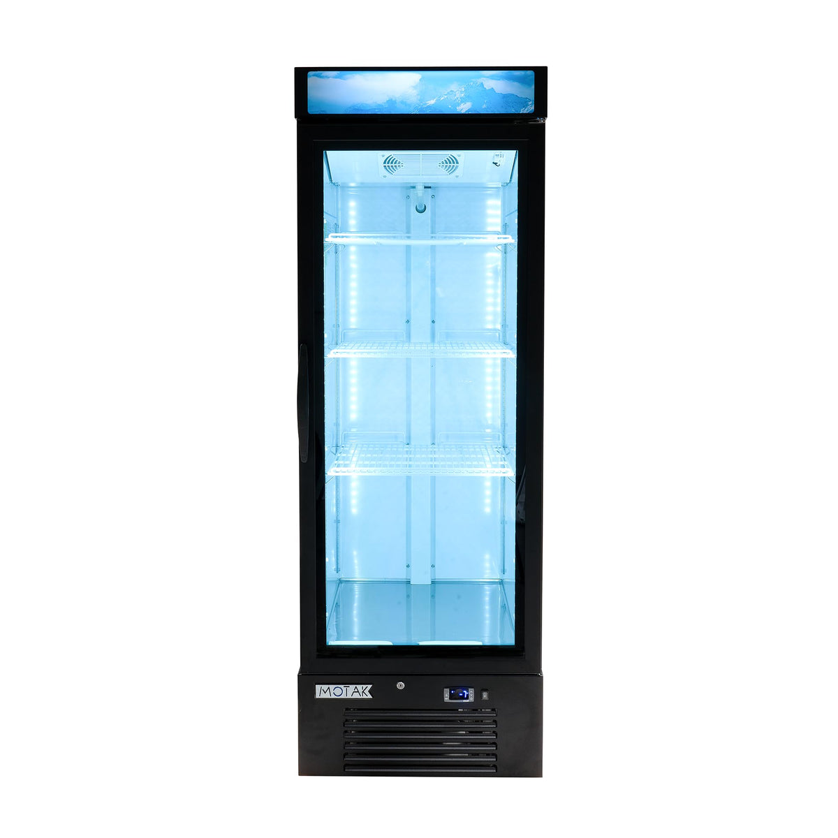 25" One Section Display Freezer w/Swing Doors - Bottom Mount Compressor by MOTAK – 26.60x28.90x81.70, In Description, Check Images, Model MGD-1DF-16-HC