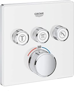 GROHE 29157LS0 | Grohtherm SmartControl Thermostat Concealed | Square | 3 Valves | Moon White