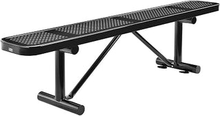 Global Industrial 6'L Heavy Duty Outdoor Steel Flat Bench, Perforated Metal