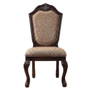 Fabric-Upholstered Rubber Wood Side Chair by Furnifact – Wood, Fabric & Espresso, Pack of 2