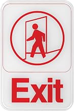 Winco 6" x 9" White Information Sign, "Exit"
