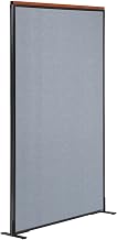 Global Industrial 36-1/4"W x 73-1/2"H Deluxe Freestanding Office Partition Panel, Blue
