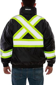 TINGLEY Bomber II J26123C High Visibility Insulated Jacket, 5X, Black | ANSI/ISEA 107 Type O Class 1 compliant, CSA Z96 Class 1 Level 2 compliant, Men's fit