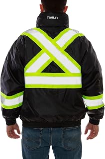 TINGLEY Bomber II J26123C High Visibility Insulated Jacket, 5X, Black | ANSI/ISEA 107 Type O Class 1 compliant, CSA Z96 Class 1 Level 2 compliant, Men's fit