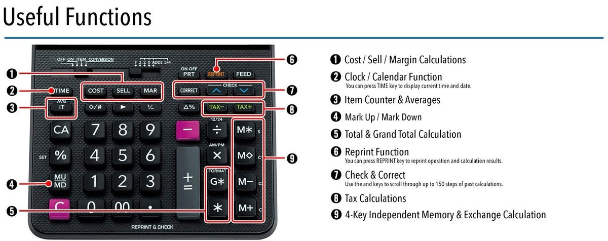 Printing Calculator by Casio – Aa, Model HR-200RC