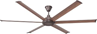 Big Ass Fans 84" Bison Ceiling Fan with LED Light, Oil Rubbed Bronze (ORB) Motor, Walnut Foils, WiFi Smart Control, Extra-Large Room Indoor Fan, Quiet Energy-Efficient Motor